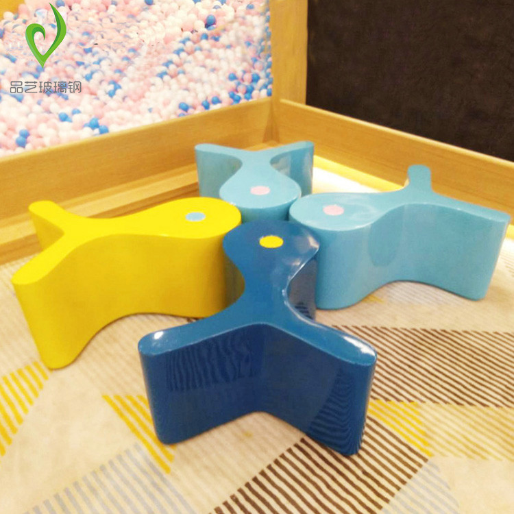 Beauty Chen Mall Glass Fiber Casual Seat Children Area Cartoon Bench Small Fish Styling Public Place Rest Chair