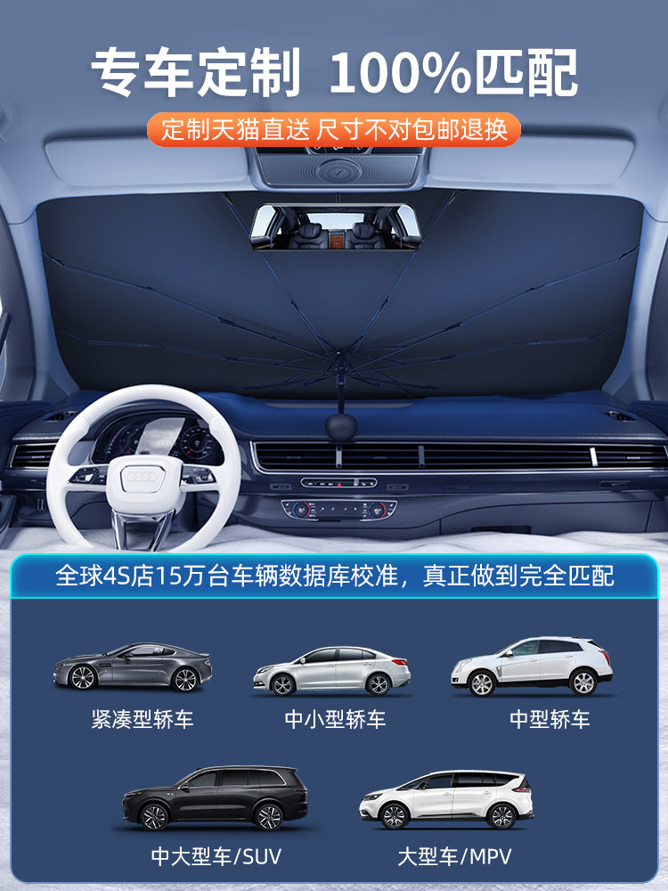 Leiben Car Sunshade, Window Sun Protection and Heat Insulation Capsule Sunshade, Special Front Windshield Sunshade for the Car Interior