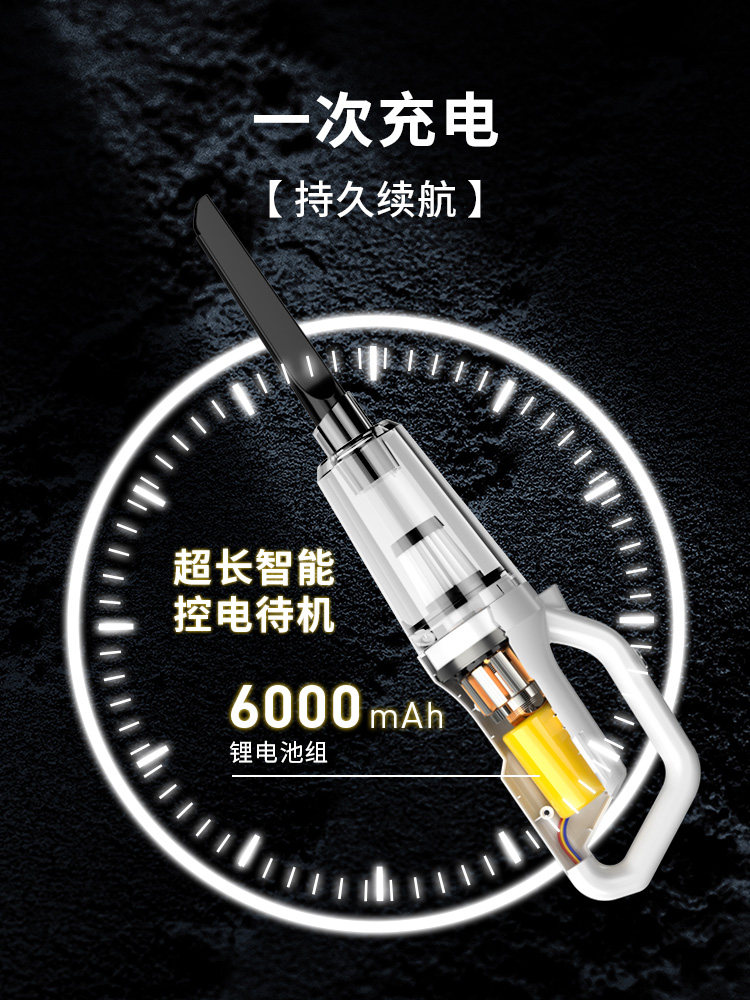 Leiben Car Vacuum Cleaner, Small Handheld, Wireless Charging, Strong Suction, High Power for Car Use