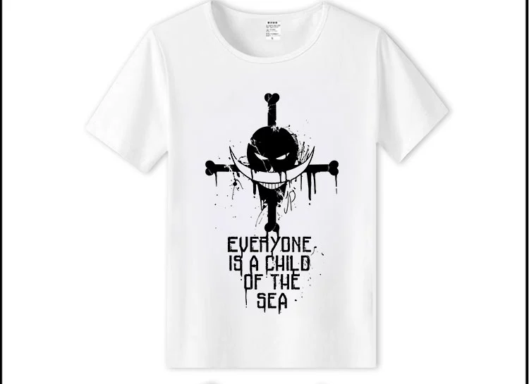 Quần áo ngoại vi Anime One Piece Râu trắng là con trai tôi Luffy Sauron cổ tròn tay ngắn buông xuôi - Carton / Hoạt hình liên quan