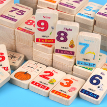 Kanji dominoes wood wood puzzle boys and girls kindergarten digital toys 3-6 years old literacy 4
