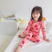  Autumn and winter pajamas childrens underwear set pure cotton baby long-sleeved boys and girls autumn clothes autumn pants Lycra cotton home clothes