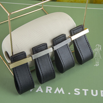 Light luxury American black leather handle modern simple kitchen cabinet shoes and clothing cabinet leather handle leather handle drawer