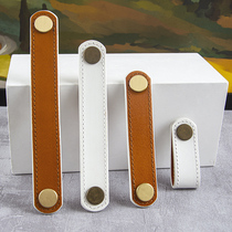 Nordic drawer modern minimalist leather wardrobe door handle Cabinet anti-collision leather cabinet door handle brass