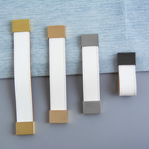 Light luxury wardrobe head layer leather Nordic invisible handle drawer wardrobe door handle leather anti-collision cowhide handle