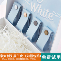 Light luxury Nordic leather small handle modern simple drawer shoe cabinet cabinet door handle anti-collision gold