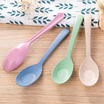 Wheat straw Japanese and Korean style large spoon Household creative soup spoon Drink soup with adult spoon Cute spoon long