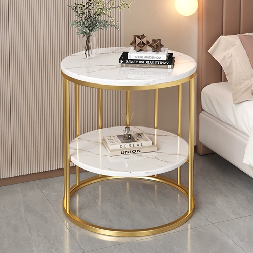 Прикроватная тумбочка для дома, спальни, маленькая, 2025, новая, легкая, роскошная, альтернативная прикроватная полка высокого класса, круглый приставной столик
