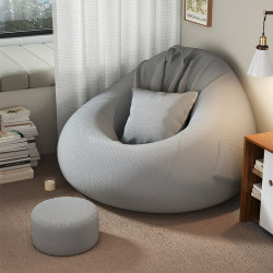 Lazy Sofa Bean Bag Tatami Bean Bag Extra Large Pouf Can Be Used for Sitting, Reclining, and Sleeping, Single-Person Balcony Leisure Chair with Backrest