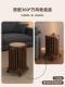 Solid Wood Stackable Stool Six-In-One Stacking Round Stool for Home Use, Rattan Woven Living Room, No Installation Required, Guest Spare Dining Stool