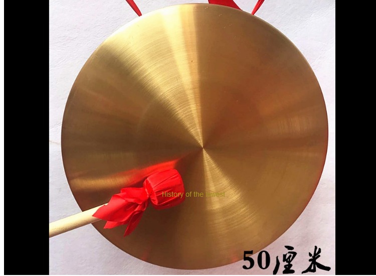 25 cm Gong Drum 30cm Adult bronze gong instrument Luo Luo's round pure copper knocks gong to beat drum props hand gong 15cm