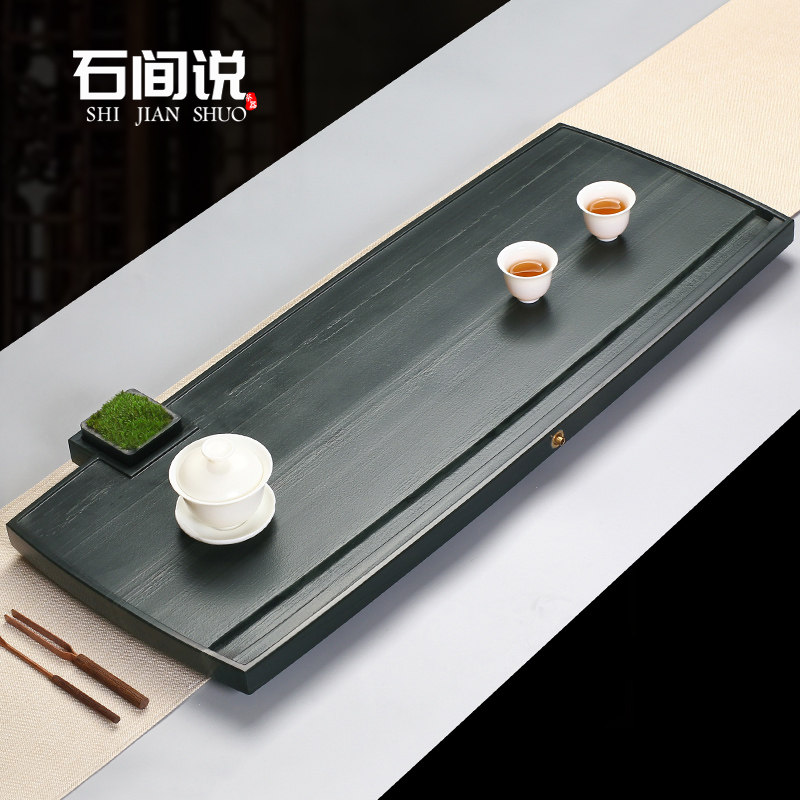 Shijianshuo original natural imperial jade tea tray household whole stone tea table tray simple dry tea sea set - Taobao
