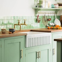 Side bathroom Nordic American kitchen ceramic sink wash basin open cabinet Farmhouse sink