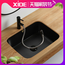 Side bathroom matte matte matte matte black ceramic sub-basin square basin flat bottom deepening basin ceramic laundry basin