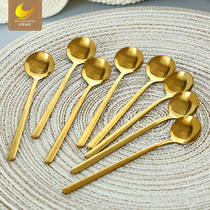 Cup spoon Single creative cute golden long handle mixing spoon Metal little yellow duck with the same household stainless steel spoon