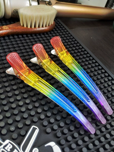 Профессиональный клип с парикмахерскими без трассировки утка, радужный хрустальный перегород