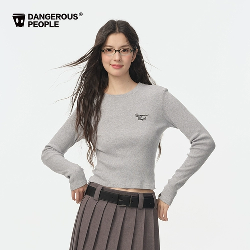 Женская повседневная универсальная футболка с длинными рукавами и вышитым логотипом Dangerouspeople Joker Xue dsp