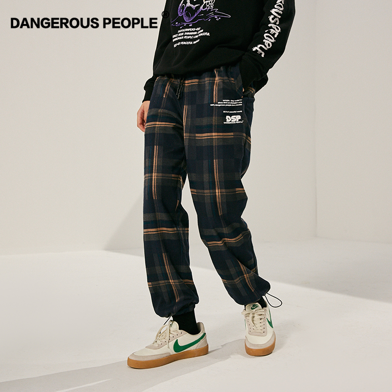 Dangerouspeople Xue's Humbly Letters Printed Gwen Tide Lovers Pants Straight Barrel Casual Pants