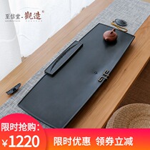 Guanzao natural black gold stone tea plate Black gold stone tea sea Household simple stone tea table Kung Fu tea set