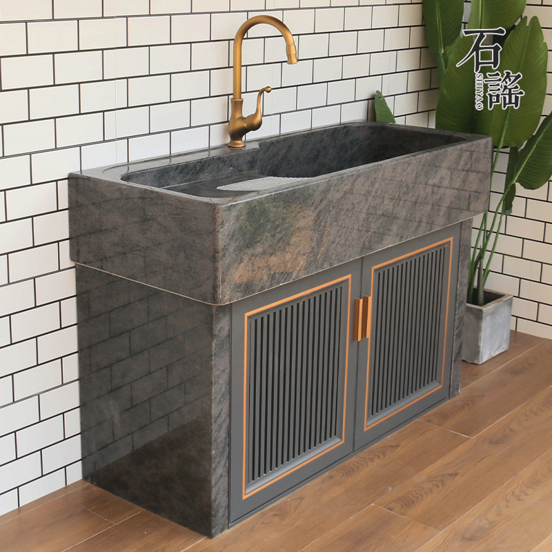 Stone laundry pool balcony household marble outdoor sink basin Courtyard integrated pool household outdoor sink