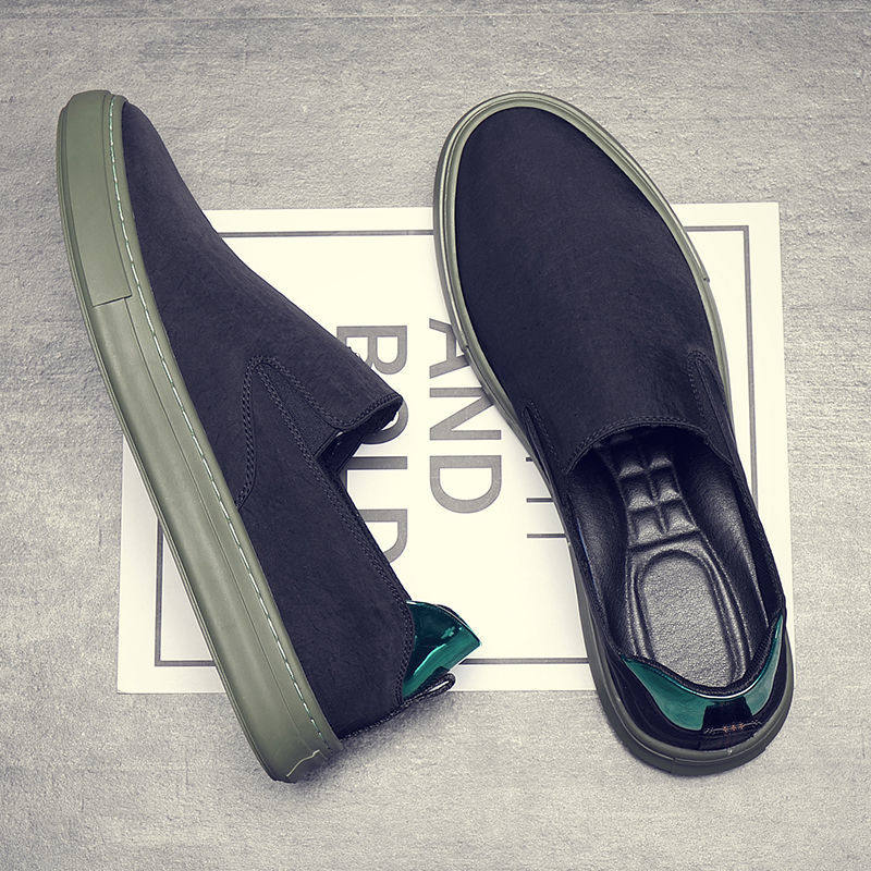 2022 new cloth shoes men bursting with a foot pedal upscale breathable spring Summer Beijing Sail Cloth Shoes Deodorant Trendy Driving Shoes