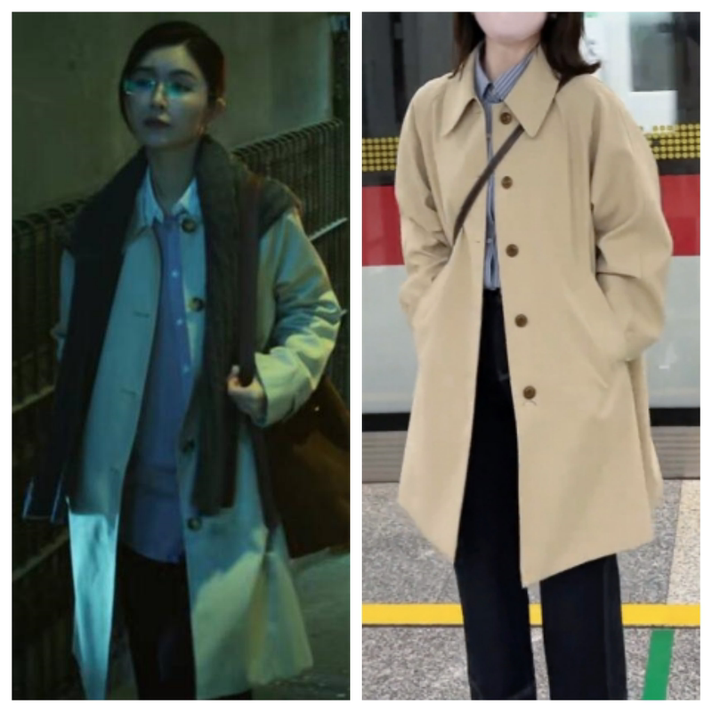 Sleepless Day an Lan Wen Yongshan Style Coat, Spring and Autumn Casual Trench Coat, Korean Style Loose Fit for Petite Figures, Trendy Coat