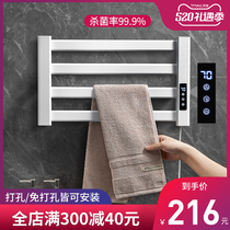 Electric heating towel rack bathroom shelving smart towel drying rack toilet Home free of punching heated bath towels