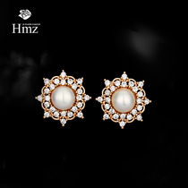 France HMZ Retro Palace Tinder Women Summer Refinement Small Temperament Earrings 2022 New Tide Earrings