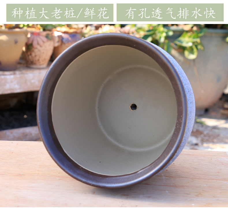 Coarse pottery large - diameter fleshy green plant garden flowerpot contracted ceramic oversized rich tree flowers high Lao - zhuang POTS