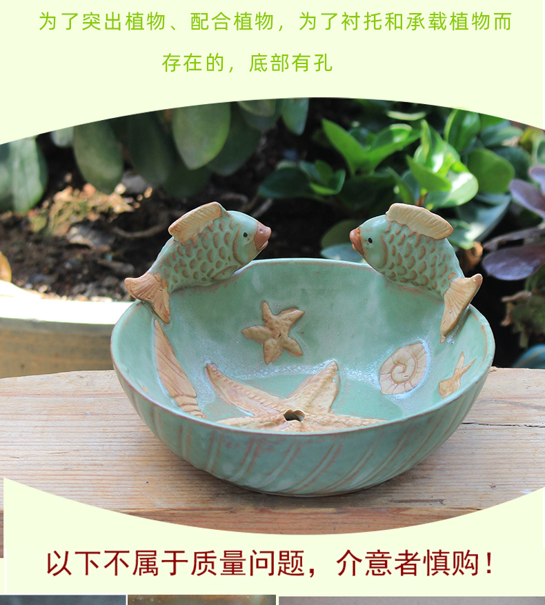 The Fleshy large diameter small special offer a clearance large platter flowerpot ceramics creative meat meat plant POTS variable K glaze