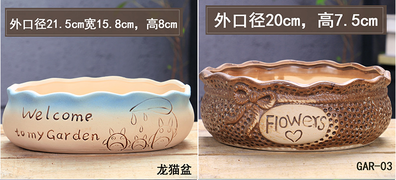 Fleshy flowerpot ceramic package mail special offer a clearance of creative move meat meat plant coarse pottery appetizer special large diameter