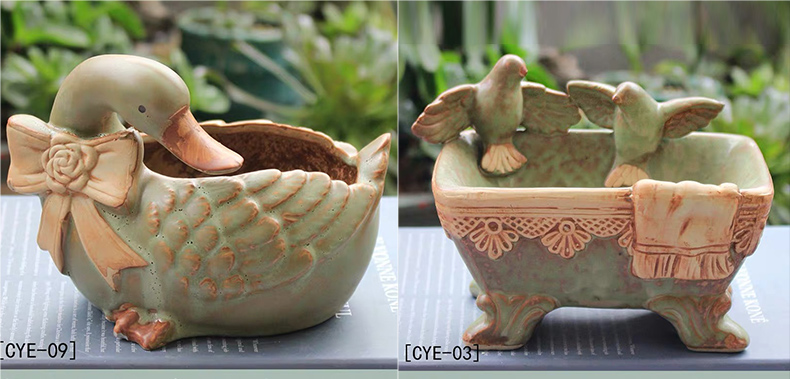 The Fleshy flower pot pottery indoor special offer a clearance package mail large Fleshy the plants potted coarse pottery creative move of large diameter