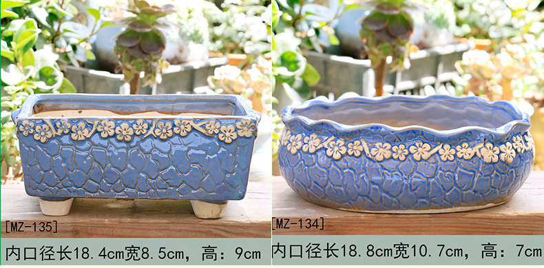 Fleshy flowerpot clearance stoneware size individuality creative contracted green meat meat home flower pot in Korean