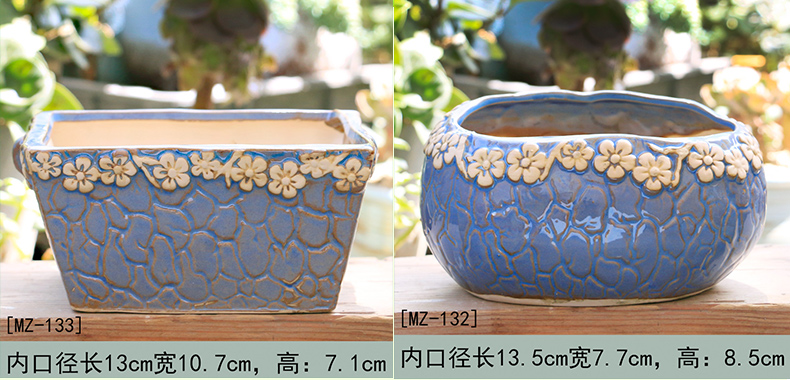 Fleshy flowerpot clearance stoneware size individuality creative contracted green meat meat home flower pot in Korean