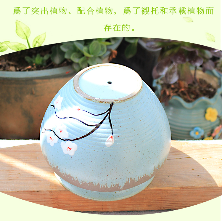 Fleshy flowerpot ceramic oversized clearance simple hand - made new violet arenaceous plastic coarse pottery meat meat home big flower pot