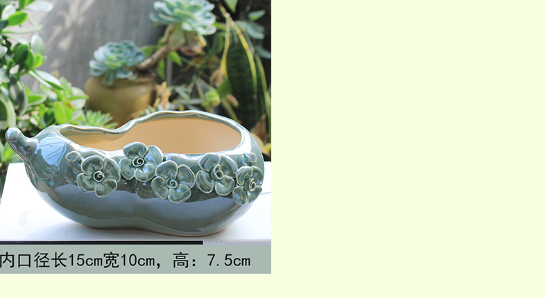 Creative flower POTS, large diameter ceramic basin of large meat meat meat more clearance indoor household air hoist flowerpot restoring ancient ways