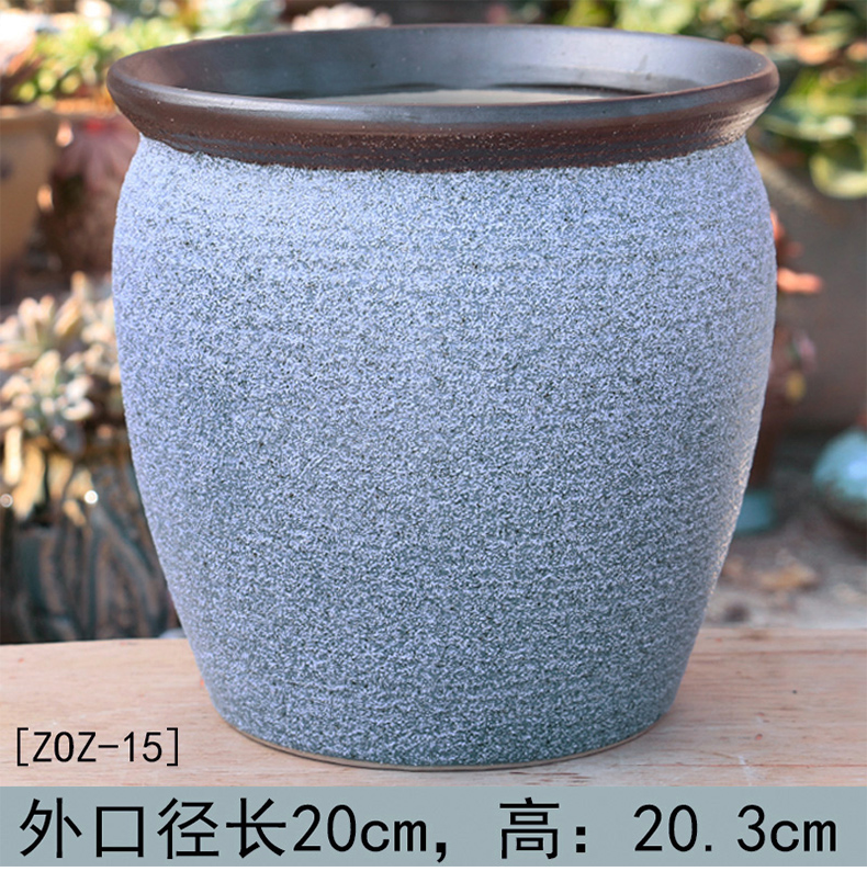 Coarse pottery large - diameter fleshy green plant garden flowerpot contracted ceramic oversized rich tree flowers high Lao - zhuang POTS