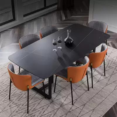 Italian quality rock plate dining table and chair modern simple rectangular household size apartment designer simple high temperature resistance