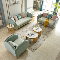 New net red light lavish sofa minimalist modern American livingroom 1 2 3 Composition leather sofa tea table whole fit