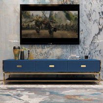 Modern light extravagant tea table TV cabinet Combined port Stainless Steel Whole-room Dining Room-style Villa Leather Art Designer