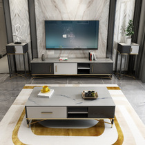 Nordic Light Lavish Tea Table Minima Modern Living Room Small Household Type Storage Creative Tea Table TV Cabinet Combined Tempered Glass