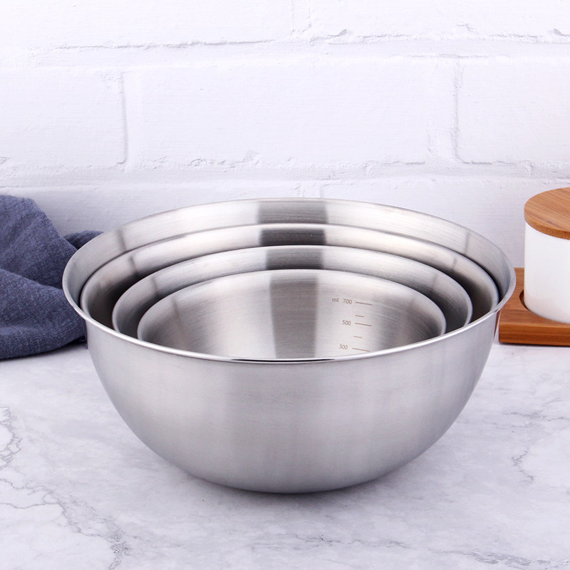 Exported to Japan 304 stainless steel salad and vegetable washing basin household baking mixing egg bowl cooking bowl set
