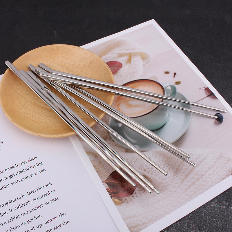 COOKONE Germany 304 stainless steel household chopsticks thickened square hollow heat insulation non-slip mildew proof sanitary tableware