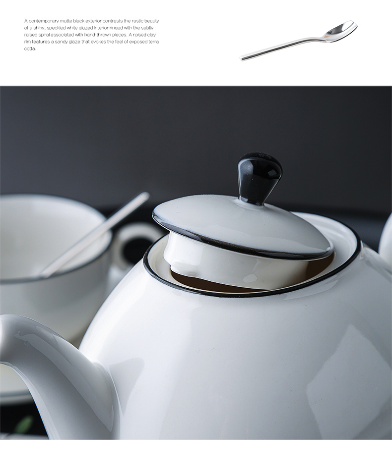 Creative ceramic Nordic hand coffee pot cup suit American household contracted hotel cutlery sample room the teapot