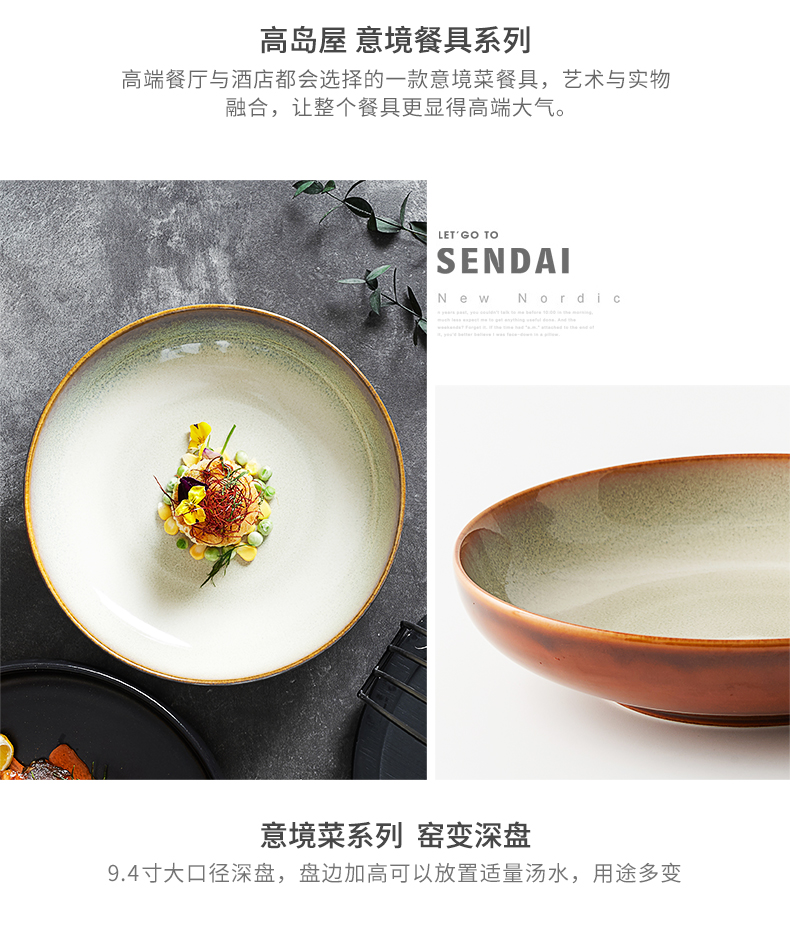 Japanese ceramics new creative artistic conception hotel restaurant hotel club convergence cold dish organic characteristics tableware