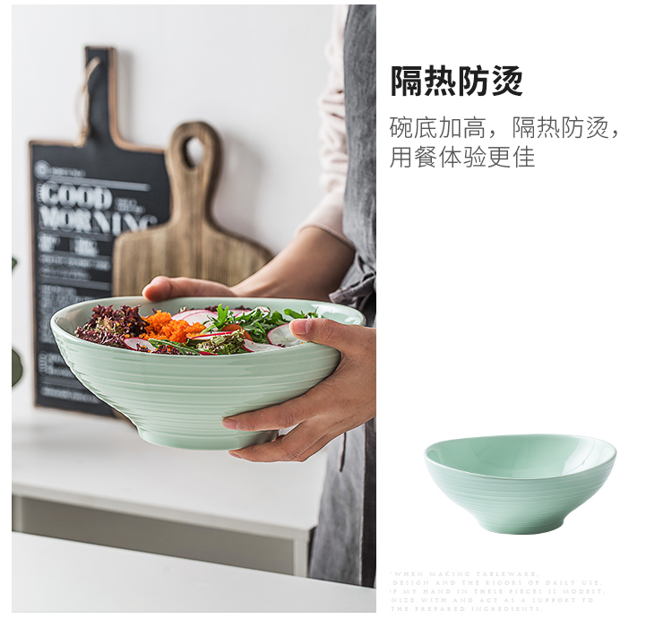 INS Nordic 9 inches large single ceramic bowl with Japanese ultimately responds soup bowl web celebrity sheng bowl rainbow such use tableware