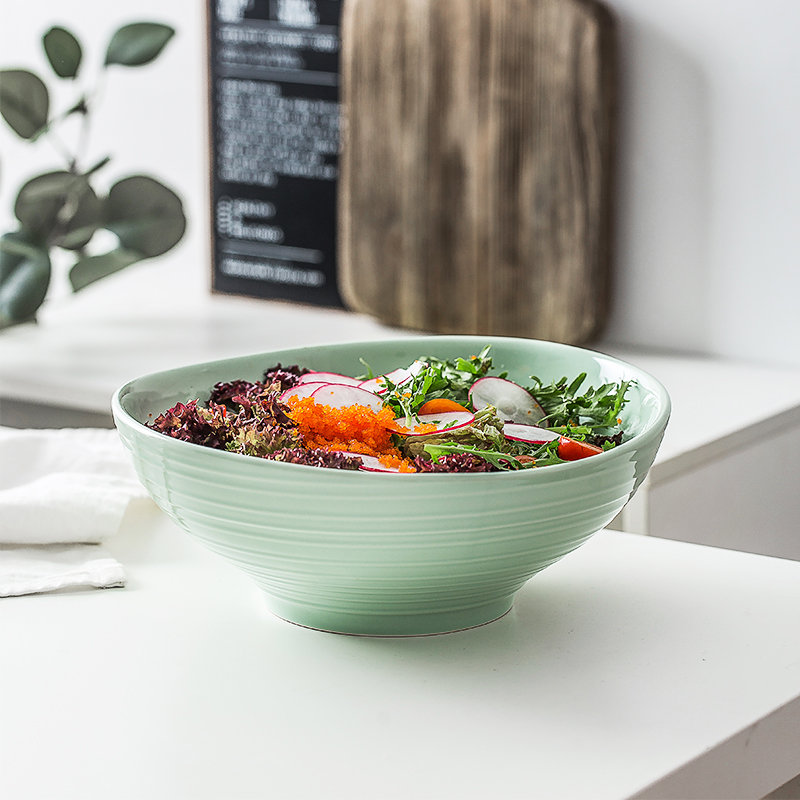 INS Nordic 9 inches large single ceramic bowl with Japanese ultimately responds soup bowl web celebrity sheng bowl rainbow such use tableware