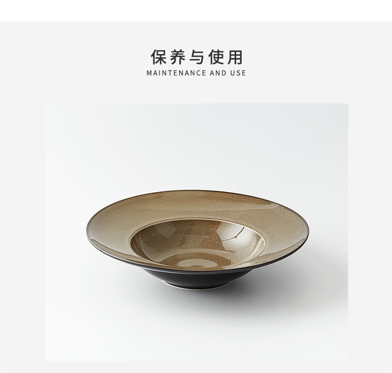 Japanese ceramics up straw pasta dish plate creative deep dish soup plate hotel restaurant hotel food tableware artistic conception