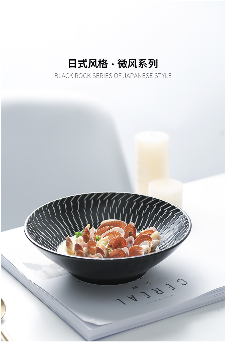 Japanese ceramics of fruit vegetable salad bowl household deep rainbow such use creative artistic conception food cold dish hotel restaurant tableware