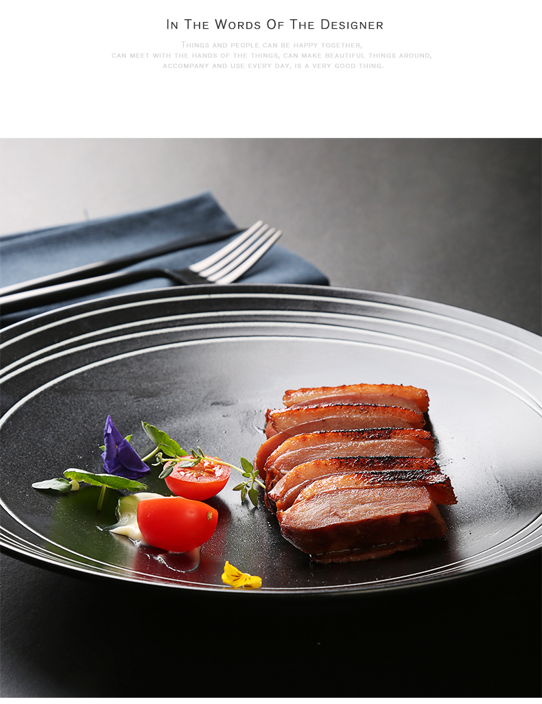 Northern wind ceramic disc beefsteak disk 0 hotel restaurant tableware the breakfast dishes creative large artistic conception